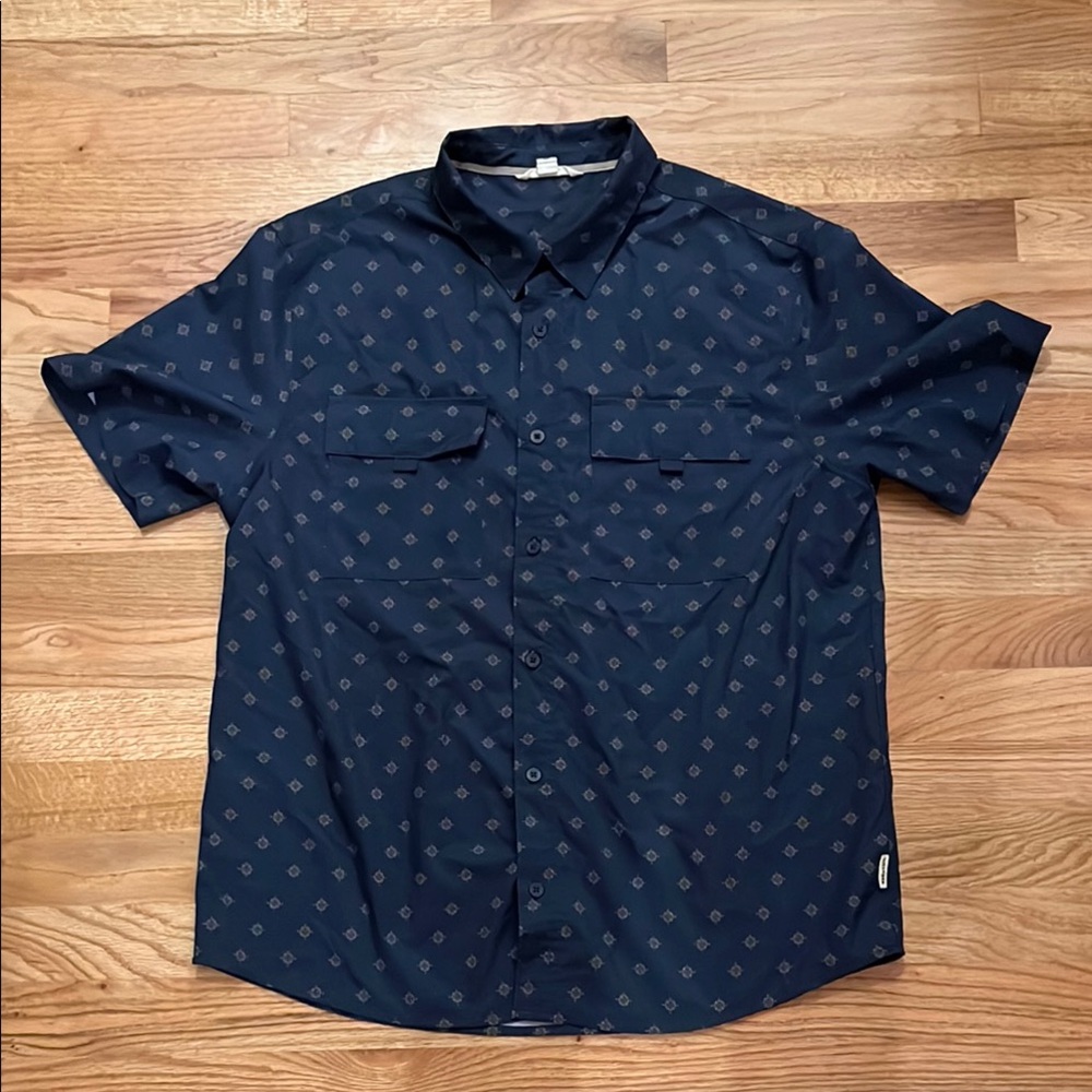 Voyager Mens Tech Button Up Shirt Sleeve Shirt